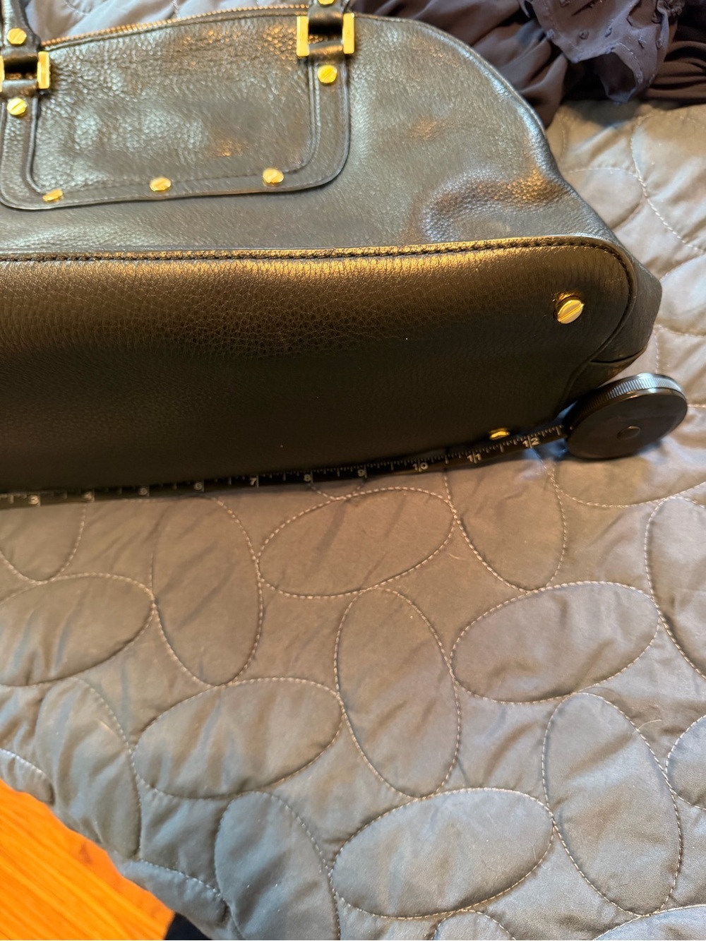 Tory Burch Black Leather Miller Dome Satchel with Gold Logo - Picture 9 of 11